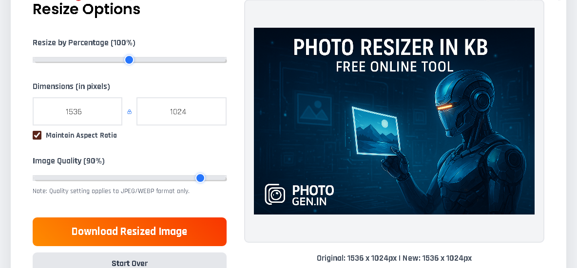 photo resizer features