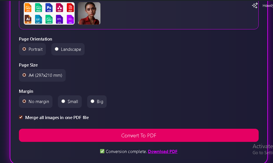 photo to pdf converted